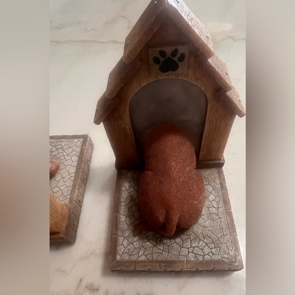 Vintage 2002 True Friends Play Ceramic/Wood Dachshund Bookends - Picture 5 of 12